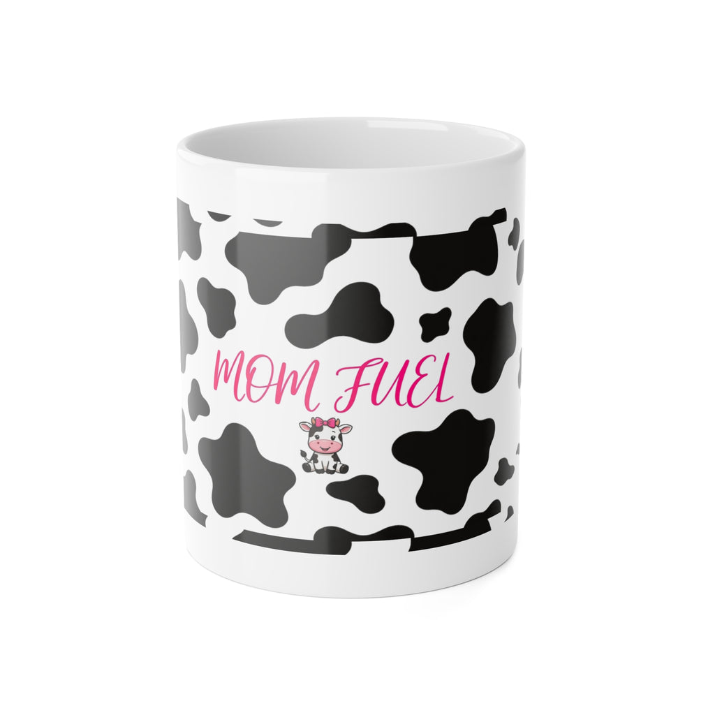 Mom Fuel Cow-Print Mug