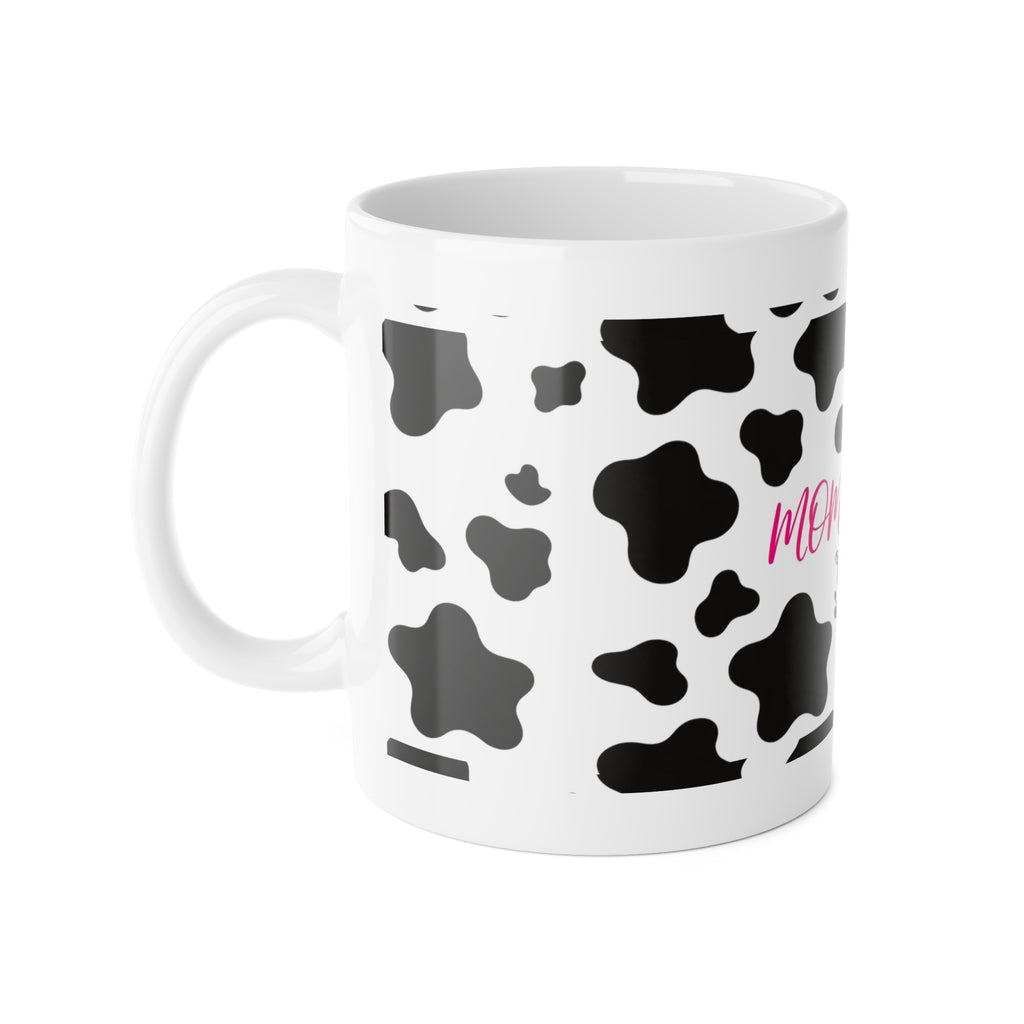 Mom Fuel Cow-Print Mug